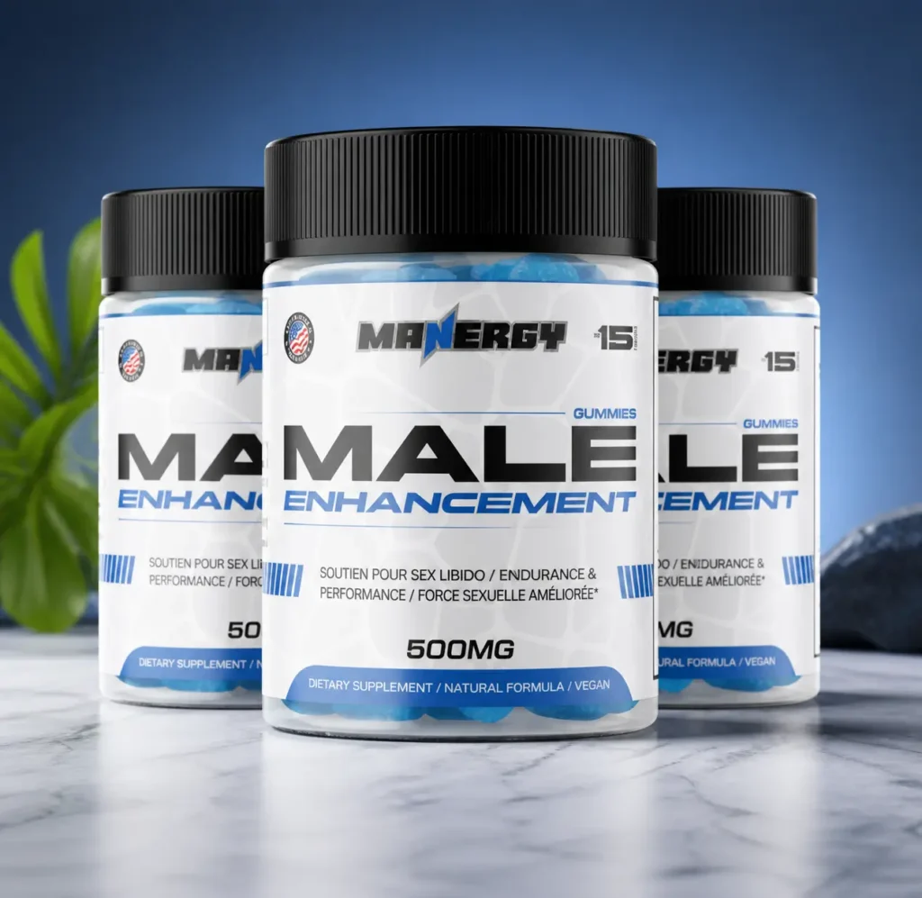 Trois flacons de Manergy Gummies